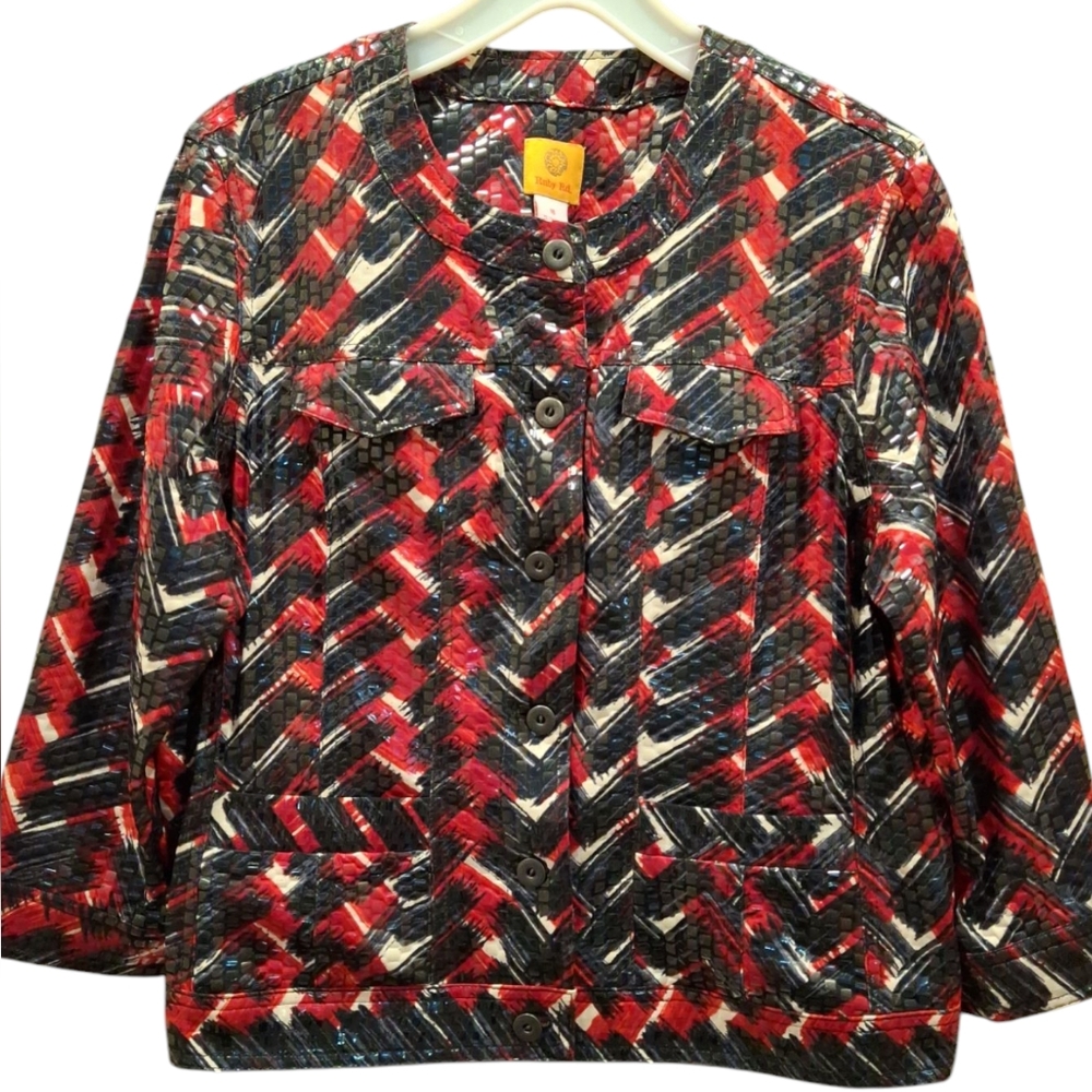 "RUBY ROAD" Women's Sz 16,Black, red, and white, polyester and spandex, soft....